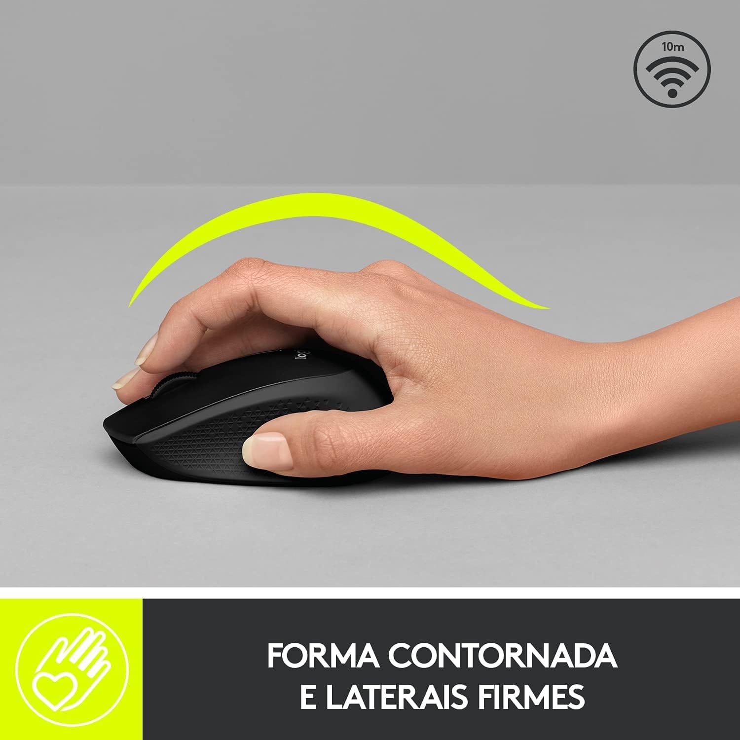 Logitech M280 - Mouse sem fio com Conexão USB e Pilha Inclusa, Preto