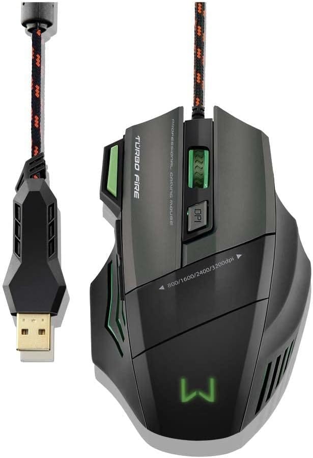 Warrior Gamer Mouse 7 Botões 3200 Dpi Preto Usb - MO207